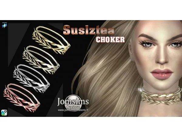 Alpha suslztea choker by jomsims - The Sims 4 Custom Content