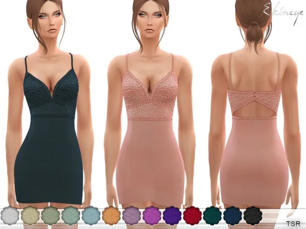 Maxis Match Lace Backless Bodycon Dress - The Sims 4 Custom Content