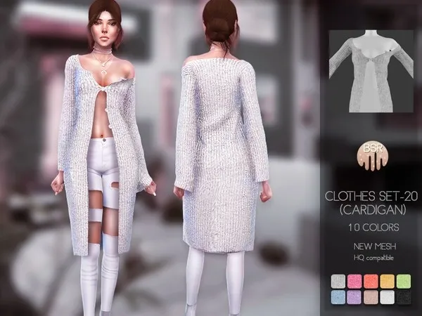 Alpha Clothes SET 20 (CARDIGAN) BD87 tr by busra - The Sims 4 Custom Content