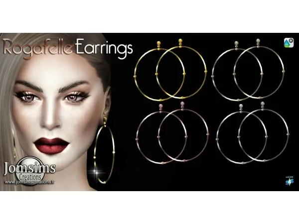 Alpha Rogafelle Earrings by jomsims - The Sims 4 Custom Content