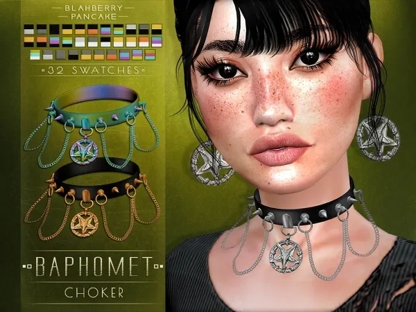 Mix Blahberry Pancake Baphomet Choker - The Sims 4 Custom Content