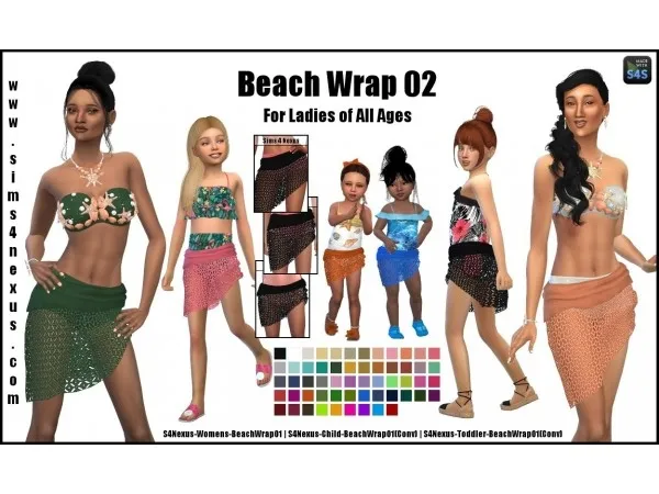 Maxis Match sims4nexus Beach Wrap 02 For Ladies of All Ages - The Sims 4 Custom Content