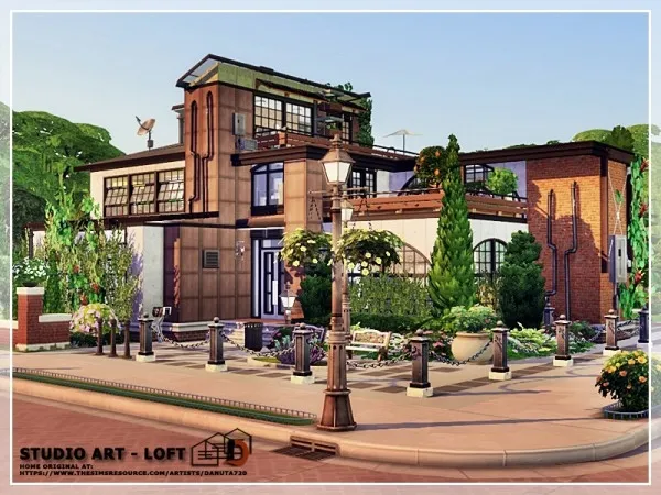 Maxis Match Studio ART Loft by Danuta720 no CC - The Sims 4 Custom Content