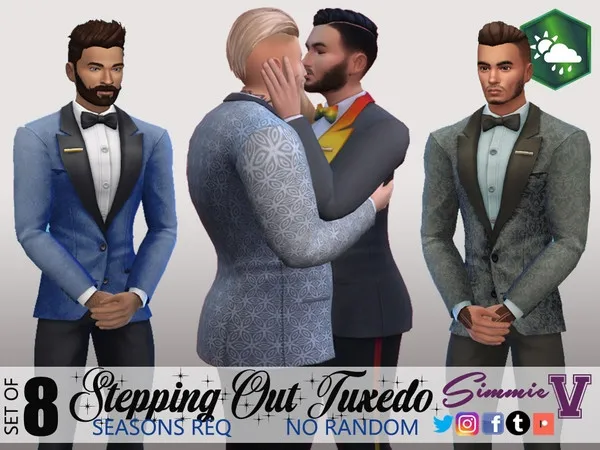 Alpha SimmieV_Stepping Out Tuxedos Seasons Required - The Sims 4 Custom Content