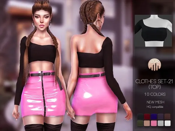 Alpha Clothes SET 21 (TOP) BD90 tr by busra - The Sims 4 Custom Content