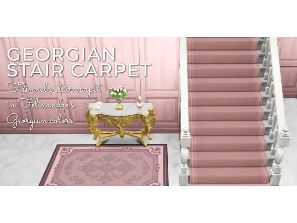 Maxis Match regencysims4 Georgian Stair Carpet - The Sims 4 Custom Content
