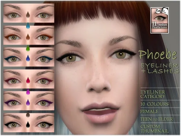 Alpha Phoebe eyeliner lashes - The Sims 4 Custom Content