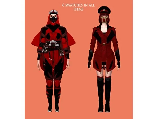 Alpha astya96cc Mortal Combat 11 Skarlet Outfits Accessories Pack by Astya96 - The Sims 4 Custom Content