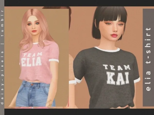 Alpha Elia T shirt by daisypixels - The Sims 4 Custom Content