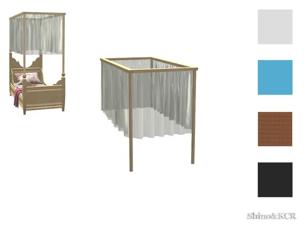 Bedroom Charlott Kids Canopy Toddler Bed - The Sims 4 Custom Content