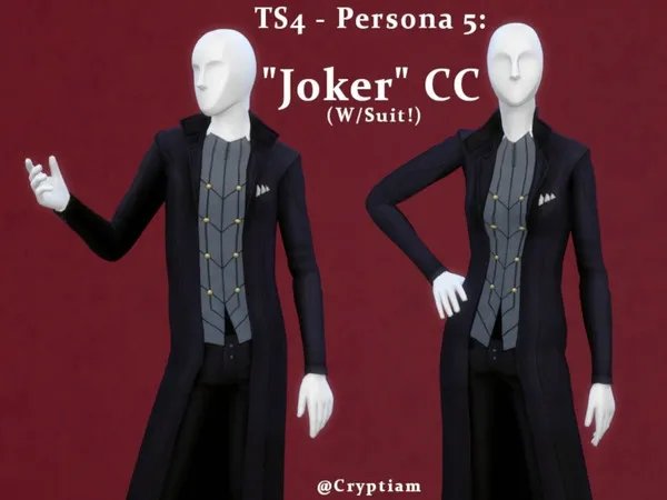 Maxis Match Persona 5 Joker Suit - The Sims 4 Custom Content