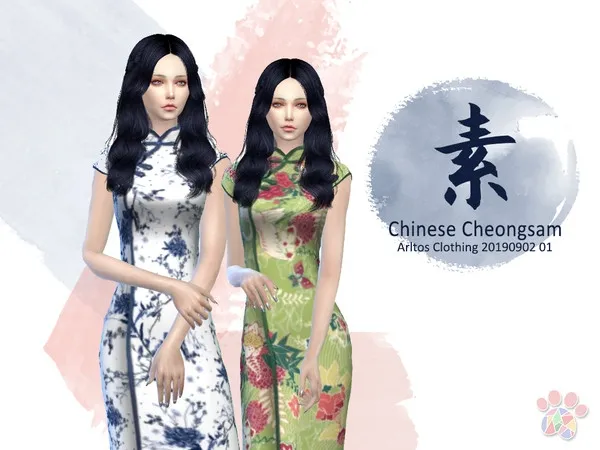Maxis Match Su Chinese Cheongsam Clothing 20190902 01 - The Sims 4 Custom Content