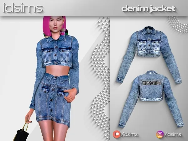 Alpha dinim jacket by polygoncouture - The Sims 4 Custom Content