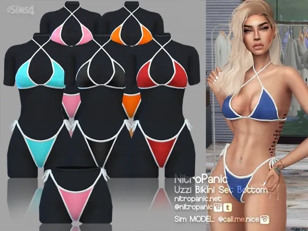 Alpha Uzzii Bikini Set Bottom - The Sims 4 Custom Content
