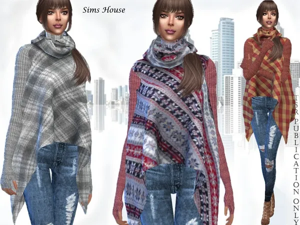 Maxis Match Poncho - The Sims 4 Custom Content