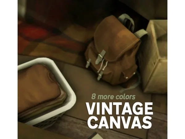 Maxis Match weoaty Vintage Canvas Backpack - The Sims 4 Custom Content
