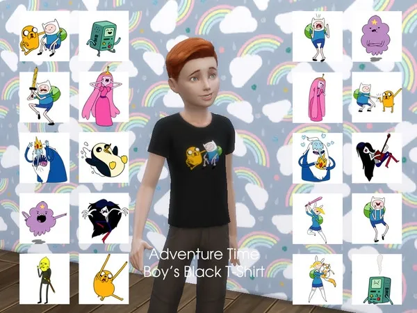 Alpha Adventure Time Boy T Shirt - The Sims 4 Custom Content