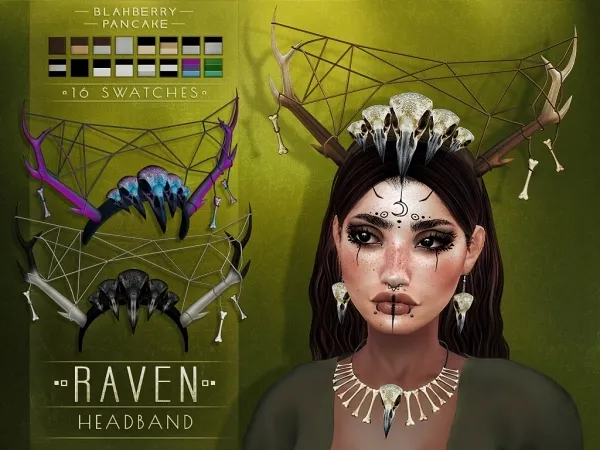 Mix Blahberry Pancake Raven Headband - The Sims 4 Custom Content