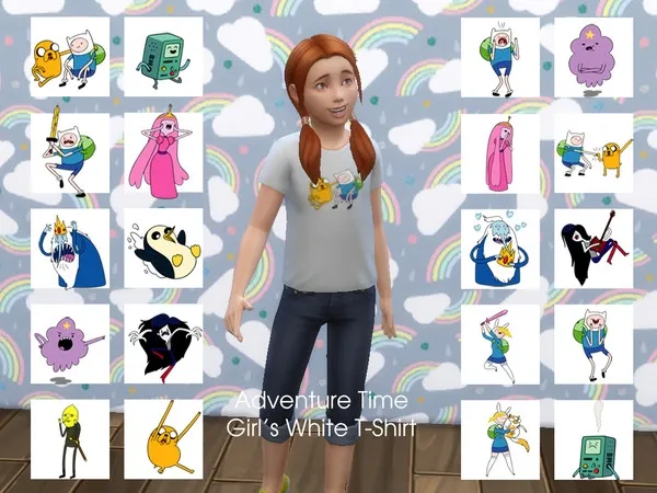 Adventure Time Girl White T Shirt - The Sims 4 Custom Content
