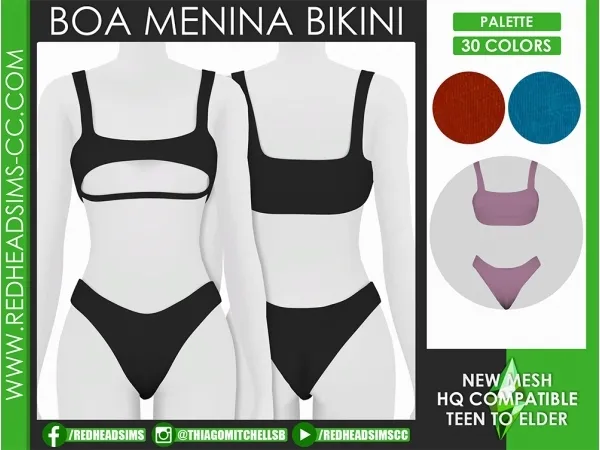 Alpha BOA MENINA BIKINI - The Sims 4 Custom Content