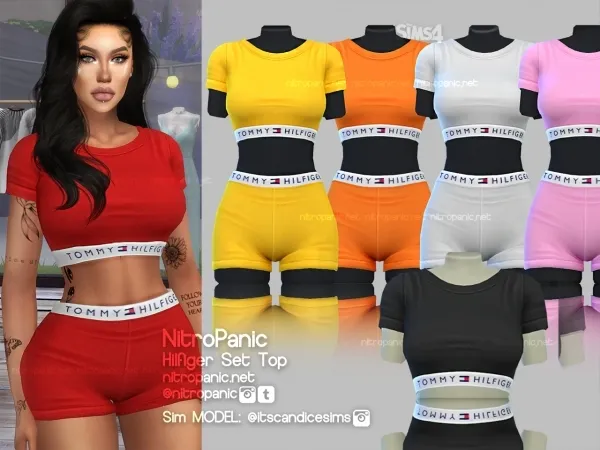 Alpha Hilfiger Set (Top) by nitropanic - The Sims 4 Custom Content