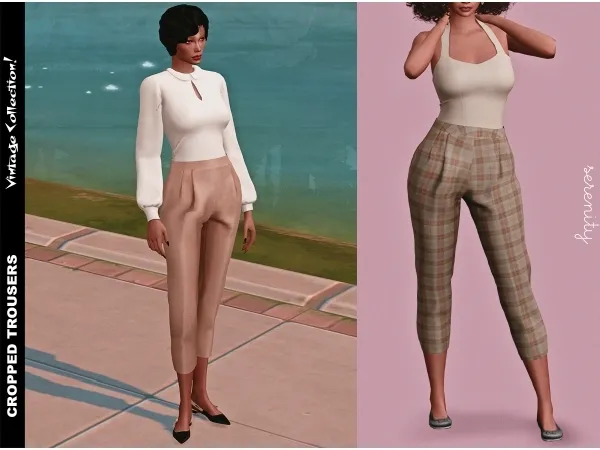 Alpha Cropped Trousers by serenity-cc - The Sims 4 Custom Content
