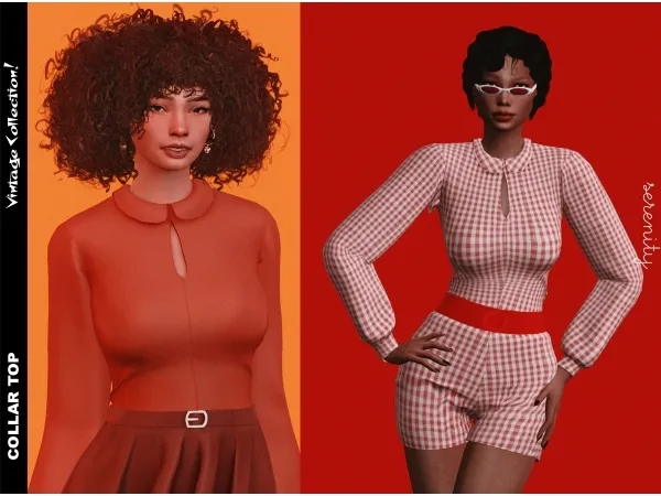 Mix Collar Top - The Sims 4 Custom Content