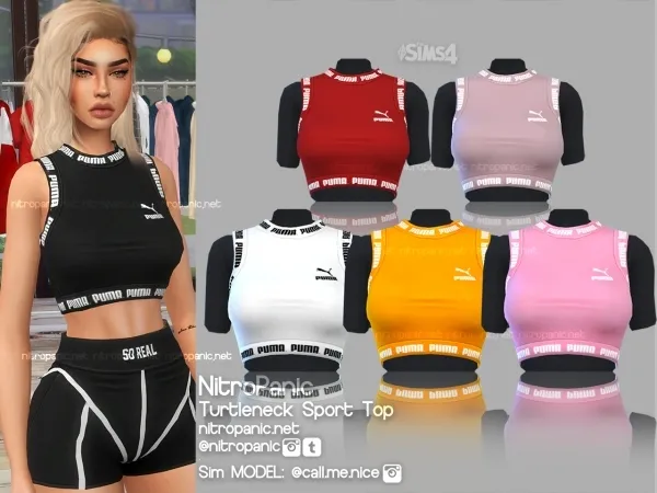 Alpha Turtleneck Sport Top by nitropanic - The Sims 4 Custom Content