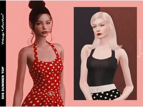 Mix 50s Summer Top - The Sims 4 Custom Content