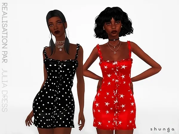 Maxis Match SHUNGA REALISATION PAR Julia Dress by shunga - The Sims 4 Custom Content