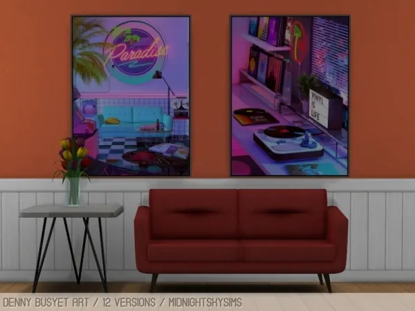 Alpha baufive paintings (s3 to s4) - The Sims 4 Custom Content
