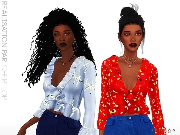 Maxis Match SHUNGA REALISATION PAR Cher Top by shunga - The Sims 4 Custom Content