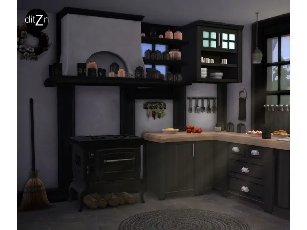 Maxis Match ditzn Antique Stove Hood - The Sims 4 Custom Content