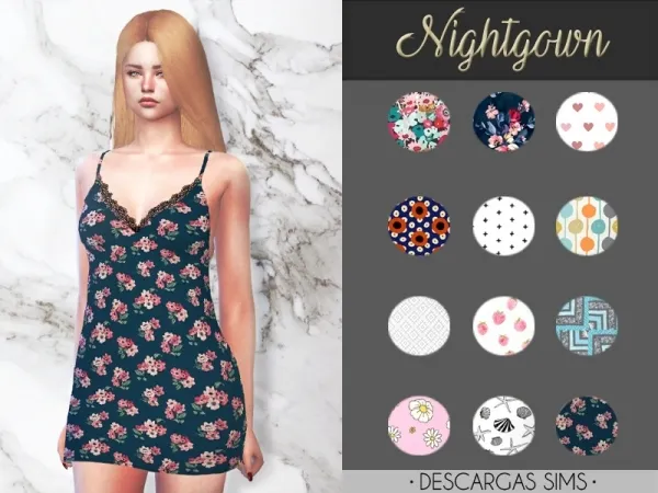 Maxis Match Nightgown - The Sims 4 Custom Content