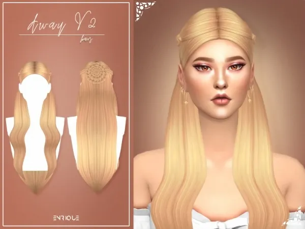 Maxis Match [EnriqueS4] Away Hairstyle V2 - The Sims 4 Custom Content