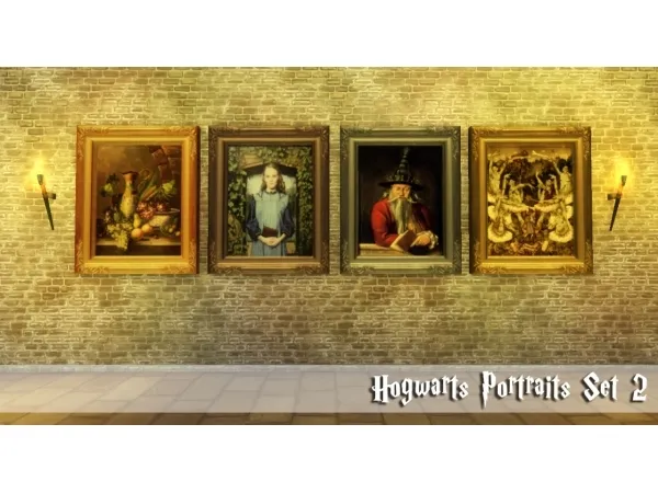 Maxis Match potterhead sims Hogwarts Portraits Set 2 - The Sims 4 Custom Content