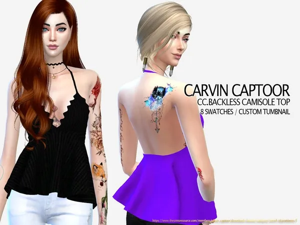 Maxis Match CCBackless camisole top - The Sims 4 Custom Content