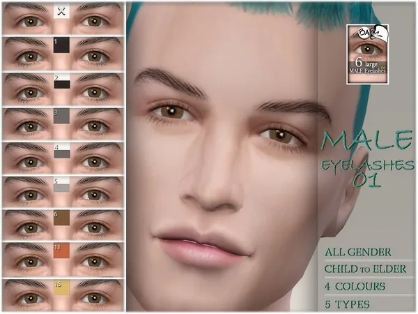 Alpha Male eyelashes 01 - The Sims 4 Custom Content