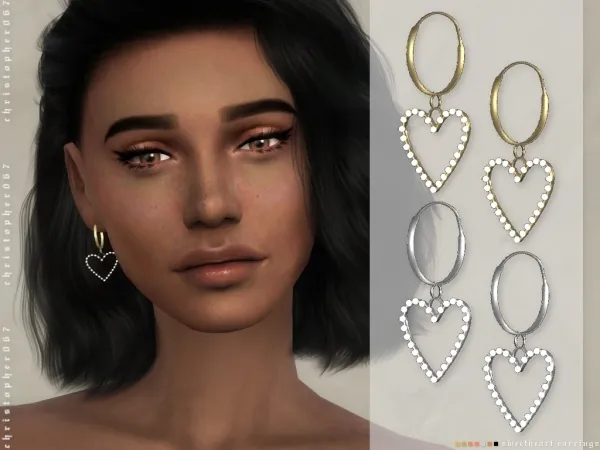 Alpha Sweetheart Earrings Christopher067 - The Sims 4 Custom Content