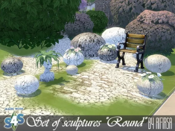 Alpha aifirsa Set of sculptures Round - The Sims 4 Custom Content