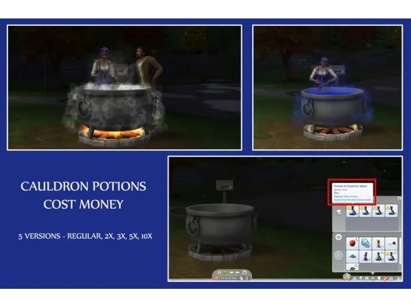 Maxis Match icy spicy scalpel Cauldron potion costs money - The Sims 4 Custom Content