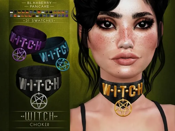 Alpha Blahberry Pancake Witch Choker - The Sims 4 Custom Content