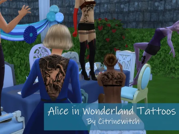 Mix Alice in Wonderland Tattoos - The Sims 4 Custom Content
