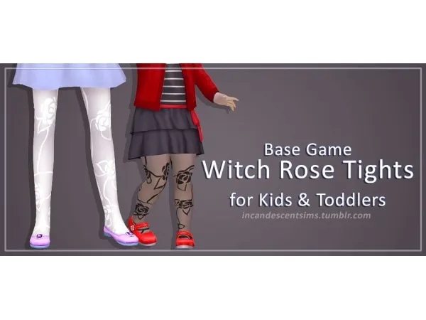 Maxis Match incandescentsims Base Game Witch Rose Tights for Kids Toddlers - The Sims 4 Custom Content