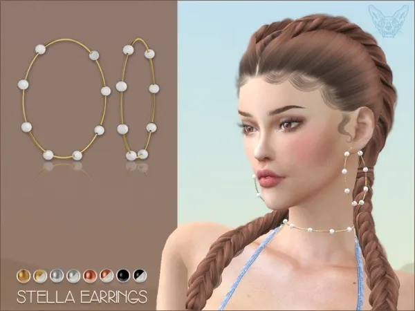 Alpha Stella Earrings by giuliettasims - The Sims 4 Custom Content