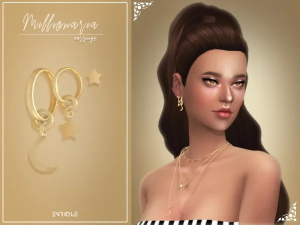Maxis Match [EnriqueS4] Millionaria Earrings - The Sims 4 Custom Content