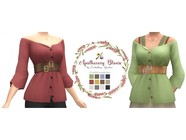 Maxis Match Apothecary Blouse Garden by Everlasting - The Sims 4 Custom Content