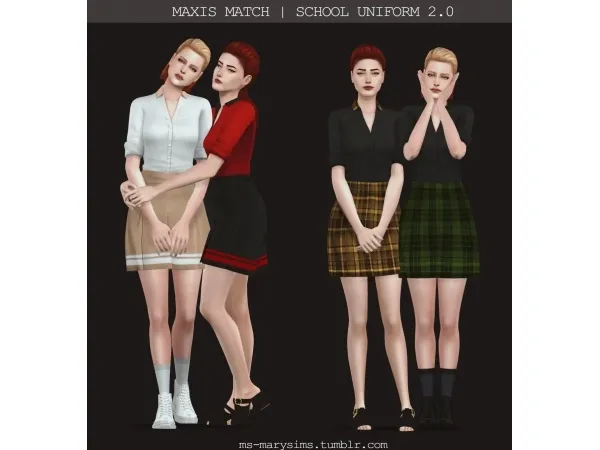 Maxis Match MAXIS MATCH by School Uniform 20 - The Sims 4 Custom Content
