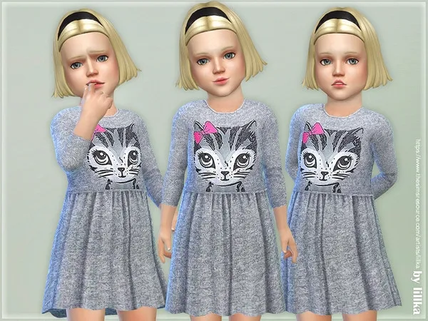 Maxis Match Kitty Dress for Toddler - The Sims 4 Custom Content