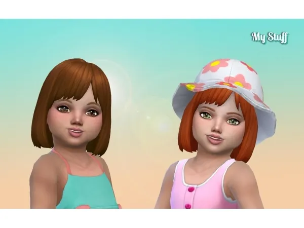 Maxis Match zurkdesign Bob Straight Bangs for Toddlers - The Sims 4 Custom Content
